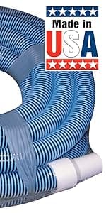 Poolmaster 33430 Heavy Duty In-Ground Pool Vacuum Hose With Swivel Cuff, Made in the USA, 1-1/2-Inch by 30-Feet