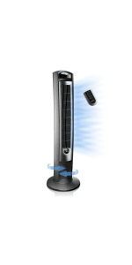 Lasko Oscillating All Season Tower Fan and Space Heater in One for Home with Adjustable Thermostat, Tip-Over Switch, 4 Fan Speeds, 3 Heat Settings and Remote Control, 42 Inches, 1500W, Gray, FH515