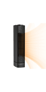 Lasko Oscillating Ceramic Tower Space Heater for Home with Adjustable Thermostat, Timer and Remote Control, 22.5 Inches, Grey/Black, 1500W, 751320