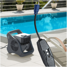 Lasko Misto Outdoor Misting Blower Fan, Ideal for Sports, Camping, Decks & Patios, 3 Speeds, 15", Black, 7050