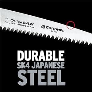 Corona Tools 7-Inch QuickSAW Folding Saw | Pruning Saw Designed for Single-Hand Use | Curved Blade Hand Saw | Cuts Branches Up to 4" in Diameter | QS 7800