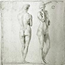 Design Toscano Column of Maenads Women Indoor/Outdoor Sculptural Display Pedestal Plant Stand, 28 inches tall, Cast Stone Resin, Antique Stone Finish