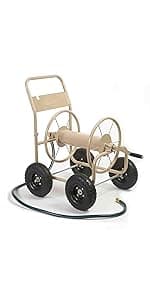 Liberty Garden Products 703-2 Multi-Purpose Steel Garden Wall/Floor Mount Hose Reel, Tan Poly