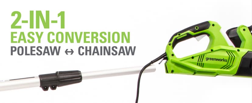 Greenworks 7 Amp (2-In-1) 10-inch Corded Electric Polesaw, PSCS06B01