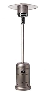 Fire Sense 61322 Portable Patio Heater Outdoor Tabletop Lightweight Propane 10,000 BTU Auto-Shutoff Valve ODS Compliant - Hammer Tone Bronze
