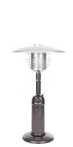 Fire Sense 61322 Portable Patio Heater Outdoor Tabletop Lightweight Propane 10,000 BTU Auto-Shutoff Valve ODS Compliant - Hammer Tone Bronze