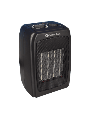 Comfort Zone CZ442E Personal Energy Save Ceramic Heater - 1500W Portable with Adjustable Thermostat, Tip-Over Switch & Overheat Protection, Black