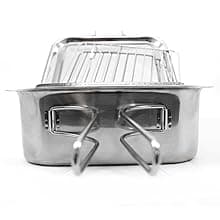 ExcelSteel Stainless Steel Stovetop Smoker, 14 1/2" X 10 1/2" X 4", Silver, Medium
