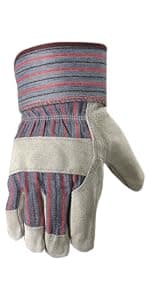 Wells Lamont 2 Pair Pack Men's Leather Work Gloves with Heavy Duty Reinforced Palms, Large (4006N-WNW) , Grey