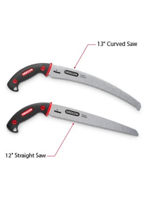 Oregon 13" Curved Premium Japanese High-Carbon Steel Hand Saw, Rust Proof Forestry/Pruning/Cutting Tool, Curved Blade with Scabbard Safety Sheath (600136)