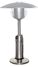 Hiland HLDS032-B Portable Table Top Patio Heater, 11,000 BTU, Use 1lb or 20Lb Propane Tank, Stainless Finish
