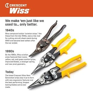 Crescent Wiss 9-3/4 Inch MetalMaster Compound Action Snips - Straight, Left and Right Cut - M3R