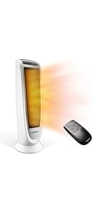 Lasko Oscillating Hybrid Fan and Space Heater for Home, All Season High Velocity Hybrid with Tip-Over Switch, Remote Control, Timer and Thermostat, 37.5 Inches, White, 1500W, FHV820