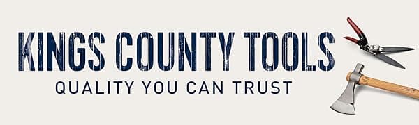 Kings County Tools Grass Trimming Shears | 5-1/4” Steel Blades | Rotating Handle for Angled Cuts | Strong Spring Mechanism | Simple & Secure Safety Lock | Made in Italy