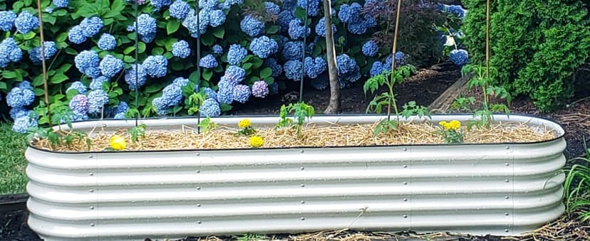 Vego garden Raised Garden Bed Kits, 17" Tall 9 in 1 8ft X 2ft Metal Raised Planter Bed for Vegetables Flowers Ground Planter Box-British Green