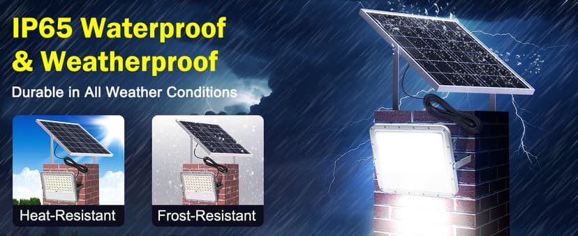 Engrepo Solar Lights Outdoor 10000LM Auto On/Off Dusk to Dawn Light with 20000mAh Battery, IP65 Waterproof Outside Solar Powered Security Flood Light with Remote Control for Wall Porch Shed Barn.