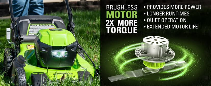 Greenworks 48V (2x24V) High - Performance Cordless Yard Tool Combo: 21" Self - Propelled Lawn Mower, 12" Trimmer & Blower, with 3 Batteries & 2 Chargers