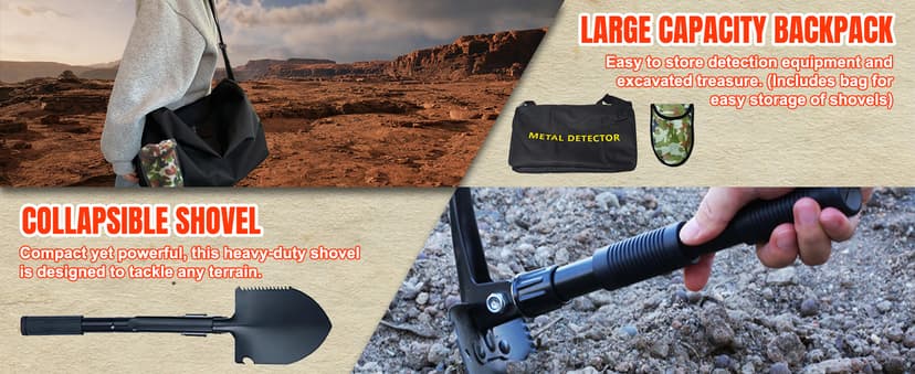 Metal Detector for Kids Professional - Adjustable Height, Pinpoint Metal Detectors with Waterproof Search Coil, Higher Accuracy Metal Detector Gold and Silver, Beach Hunting, Treasure Hunting (Orange)