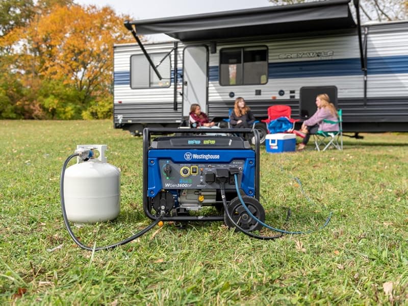Westinghouse 4650 Peak Watt Dual Fuel Portable Generator, Remote Electric Start with Auto Choke, RV Ready 30A Outlet, Gas & Propane Powered