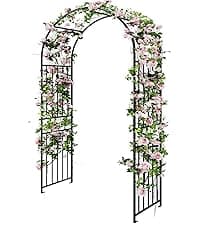 YITAHOME Birdcage Shape Garden Arch Arbors, 9.8'H x 6.8'W Pergola Pavilion for Climbing Plants Outdoor, Wedding Arches for Ceremony Party, Metal Garden Arbor for Patio, Backyard (Black)