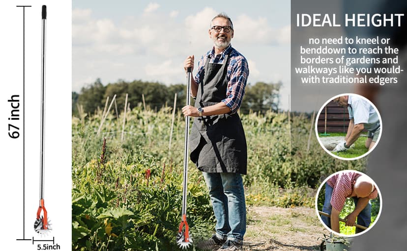 Edger-Lawn-Tool - Manual Lawn Edger, 67 Inch Sidewalk Edger for Yard Landscaping