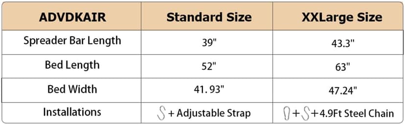 ADVOKAIR Hammock Chair Swing (500 lbs Max) - Hanging Hammock Chair Rope Swing Indoor for Bedroom, Outdoor, Patio, Bedroom, Porch, Deck - Sturdy Steel Bar with Anti-Slip Safety Rings