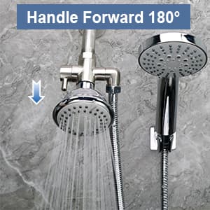 Shower Arm Diverter Valve Brass G1/2 3 Way Universal Bathroom Shower System Component Replacement for Handheld Shower Head and Fixed Spray Head, Brushed Nickel