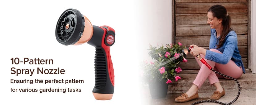 Pocket Hose Copper Head w/New Pocket Pivot Expandable Garden Hose 100FT, AS-SEEN-ON-TV, Swivels 360°, Advanced Tri-Tex Tubing & Force Field Jacket, 3X Stronger, Lead-Free, No-Kink, Anti-Burst w/APT