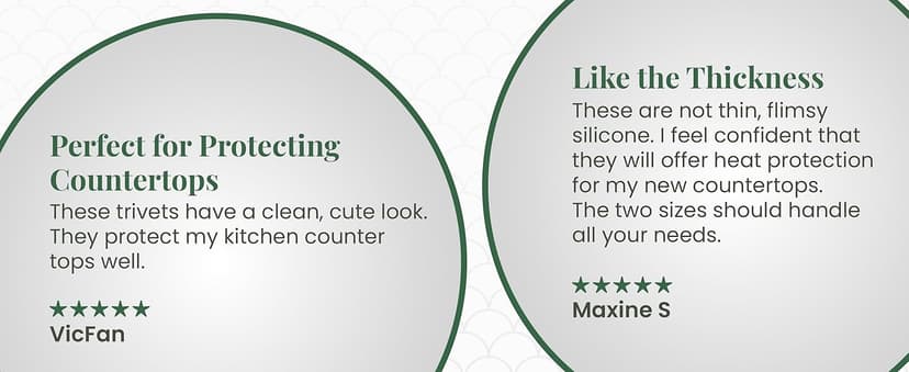 Larder & Vine Silicone Trivets for Hot Pots and Pans | Set of 4 Round Hot Pads for Kitchen | 7” & 9” Trivets for Hot Dishes | Heat-Resistant Silicone Mats for Kitchen Counter | Limoncello/French Gray