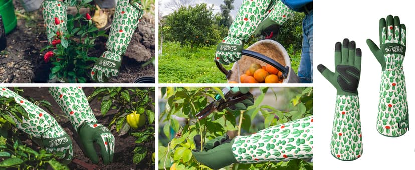 Schwer Gardening Gloves for Women, Rose Pruning Gloves with Forearm Protection, Breathable and Comfortable Thorn Proof Garden Glove with Touch Screen for Yard & Outdoor Work (Medium 1 Pair)