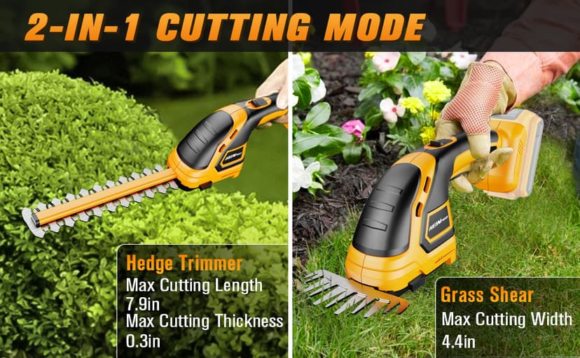 Cordless Hedge Trimmer Compatible with DEWALT 20V MAX Battery(No Battery), Electric Hedge Trimmer Cordless Grass Trimmers, Bush Trimmers Grass Shears Handheld for Yard, Garden, Lawn Care