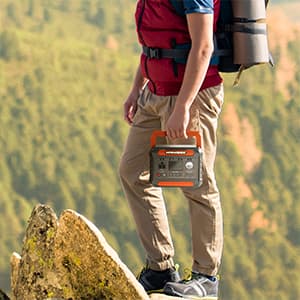 PROGENY 300W Portable Power Station, 299Wh/80818mAh Solar Generator, Regulated DC Output Backup Battery with Pass-Through Charging AC Outlet, Pure Sine Wave, LED Light Power Station for CPAP Camping