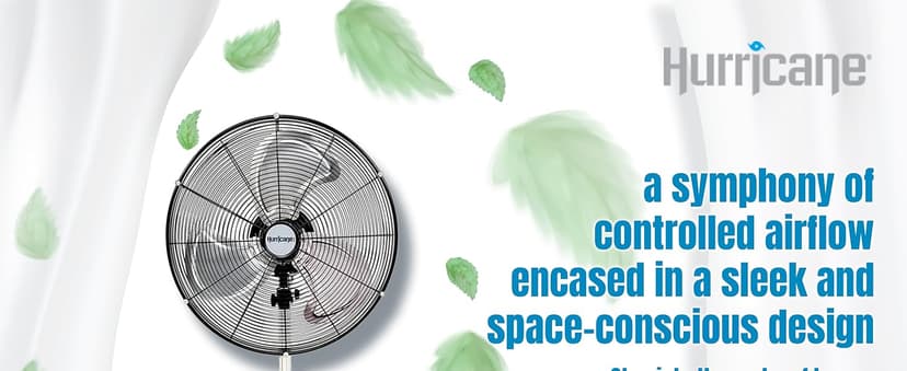 Hurricane Pro High-Velocity Oscillating Metal Stand Fan w/ 3-Speed Setting, 20" - Heavy-Duty Cooling Pedestal Unit w/ 4500 CFM, Adjustable Tilt & Height for Home, Garage, Gym & Workshop