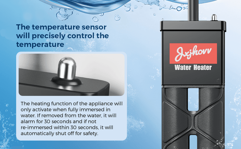 Hot Tub Heater, Bathtub Heater, Spa Heater, Immersion Water Heater: Portable Hot Tub Heater with Cast Aluminum, Digital Display & Temperature Sensor for Fast, Safe Heating