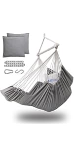 MIZTLI Hammock Chair Swing Indoor Hammock for Bedroom - Max 500 Lbs-Steel Spreader Bar with Anti-Slip Rings-Indoor & Outdoor