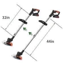 Cordless Lawn Trimmer Weed Wacker - 21V Lawn Mower Grass Edger with 2.0Ah Li-Ion Battery Powered & 3 Cutting Blade Types, Compact Power Tool for Lawn Yard Work……