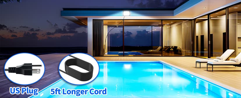 2 Pack 100W Led Flood Lights Outdoor, 12000LM Super Bright Floodlight Backyard Security Lights with 5FT Plug, IP66 Waterproof Work Light, 5000K Daylight White Flood Outdoor Lights for House, Patio