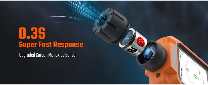 CT-580 Portable Carbon Monoxide Detector, Rechargeable CO Detector with Vibration, Visual & Audible Alarms, 0-1000PPM, TFT Color Display for Home, Camping, Travel, Industrial & Professional Use