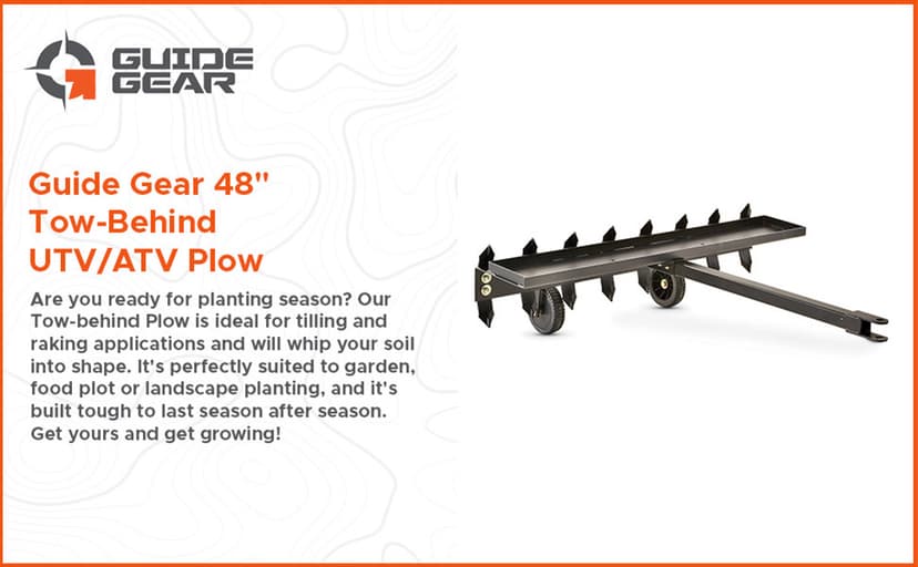 Guide Gear Plow Attachment for Lawn Tractor and ATV, 48 Inches Tow-Behind UTV/ATV Plow