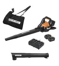 WORX 12 Amp Trivac 3-in-1 Electric Leaf Blower/Mulcher/Vacuum WG509 Metal Impeller for Fine Mulching