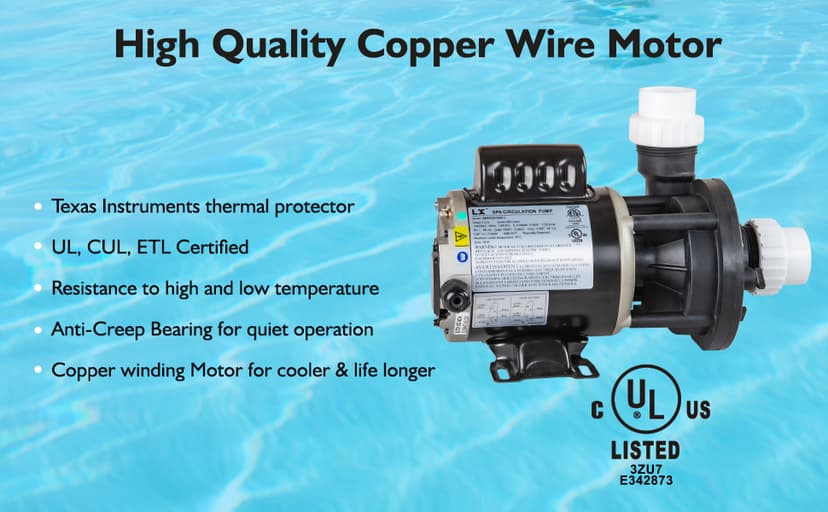 SPA Circulation Pump, Single Speed Hot Tub Circulating SPA Pump for Replacement OEM Mode, 0.25HP (115V or 230V), 1.5"Port (Model: 48WTC0153C-I)