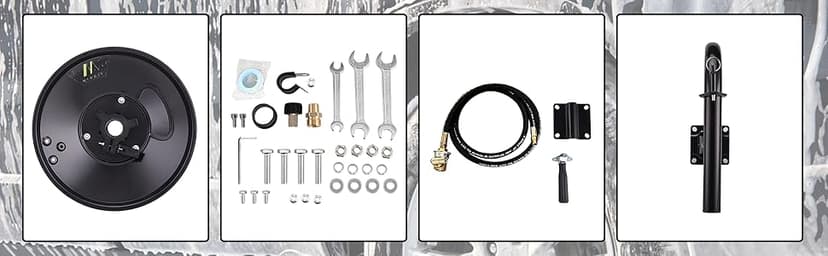 M MINGLE High Pressure Washer Hose Reel 150ft, Heavy Duty Steel Hose Reel, Manual Crank Power Washer Hose Reel with 3/8" Pressure Wash Whip Hose, Swivel Arm and Mounting Bracket, 4000 PSI
