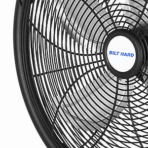 BILT HARD 18" Oscillating High-Velocity Outdoor Pedestal Misting Fan, 3-Speed Patio Fans for Outside, Adjustable Height, 120° Oscillation, Waterproof, Industrial Fan for Outdoor- UL Listed Black