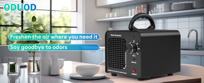 Ozone Generator 60000mg/h, High Capacity Ozone Machine, Odor Eliminator for Home, Car, Smoke, Pets, O3 Air Purifier Deodorizes 6,000 Square Feet (Black)