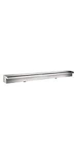 VEVOR Pool Fountain Stainless Steel, Pool Waterfall 23.6" x 4.5" x 3.1"(W x D x H) with LED Strip Light, Waterfall Spillway Rectangular Garden Outdoor