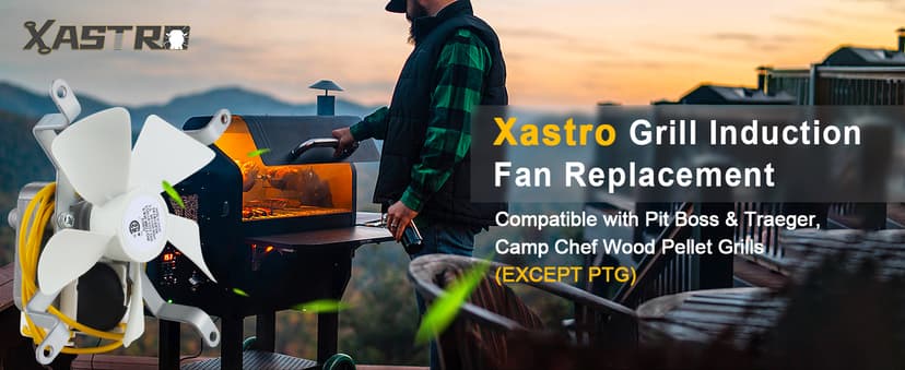 Grill Induction Fan Motor Replacement for Traeger, Pit Boss, Camp Chef Wood, Sam's Club, Z Grills Pellet Grills, AC120V 60Hz Pellet Grills Combustion Fan