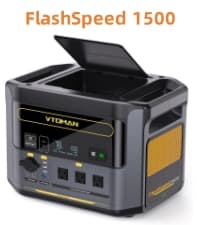 VTOMAN FlashSpeed 300 Portable Power Station 70000mAh, Only 7.4lbs with 7 Outlets, LiFePO4 Generator with Up to 600W AC Outlet, 12V/24V DC Input Adapt RV/Van, PD 100W Type-C for Power Outage, Camping