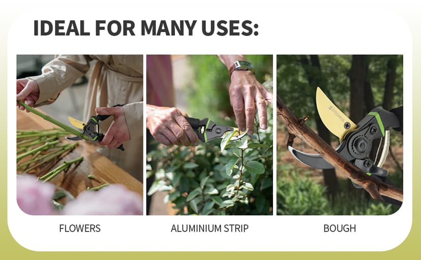 Secateurs, Premium Titanium Garden Pruning Shears, Gardening Scissors, Bypass, Ergonomic Shape, Garden Secateurs, Professional Hand Pruners, Hedge Shears