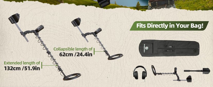 Metal Detector for Adults Professional, Waterproof Pinpoint, High Accuracy Gold and Silver Detection, Underwater and Beach Use, 10'' IP68 Coil, Bigger LCD, New Advanced DSP Chip
