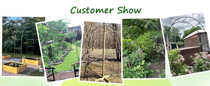 Metal Pergola Arbor, Outdoor Flower Garden Arch Trellis, Steel Garden Arbor for Climbing Plants, Wedding Decoration, 7'8" H x 4'5" W